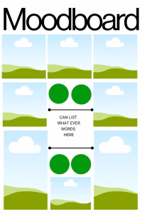 Moodboard template resource blank prior to adding ideas 