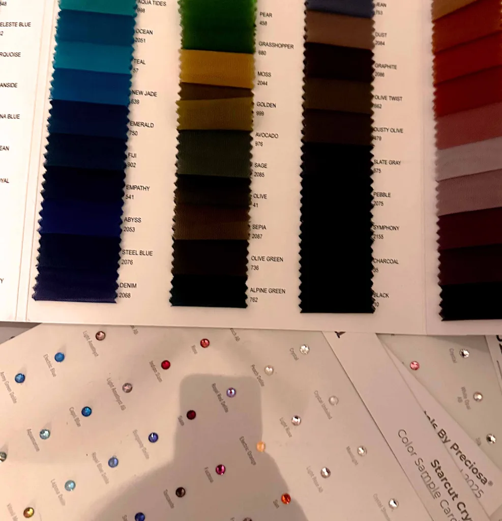 sample of material when ordering custom team apparel ask to see color samples