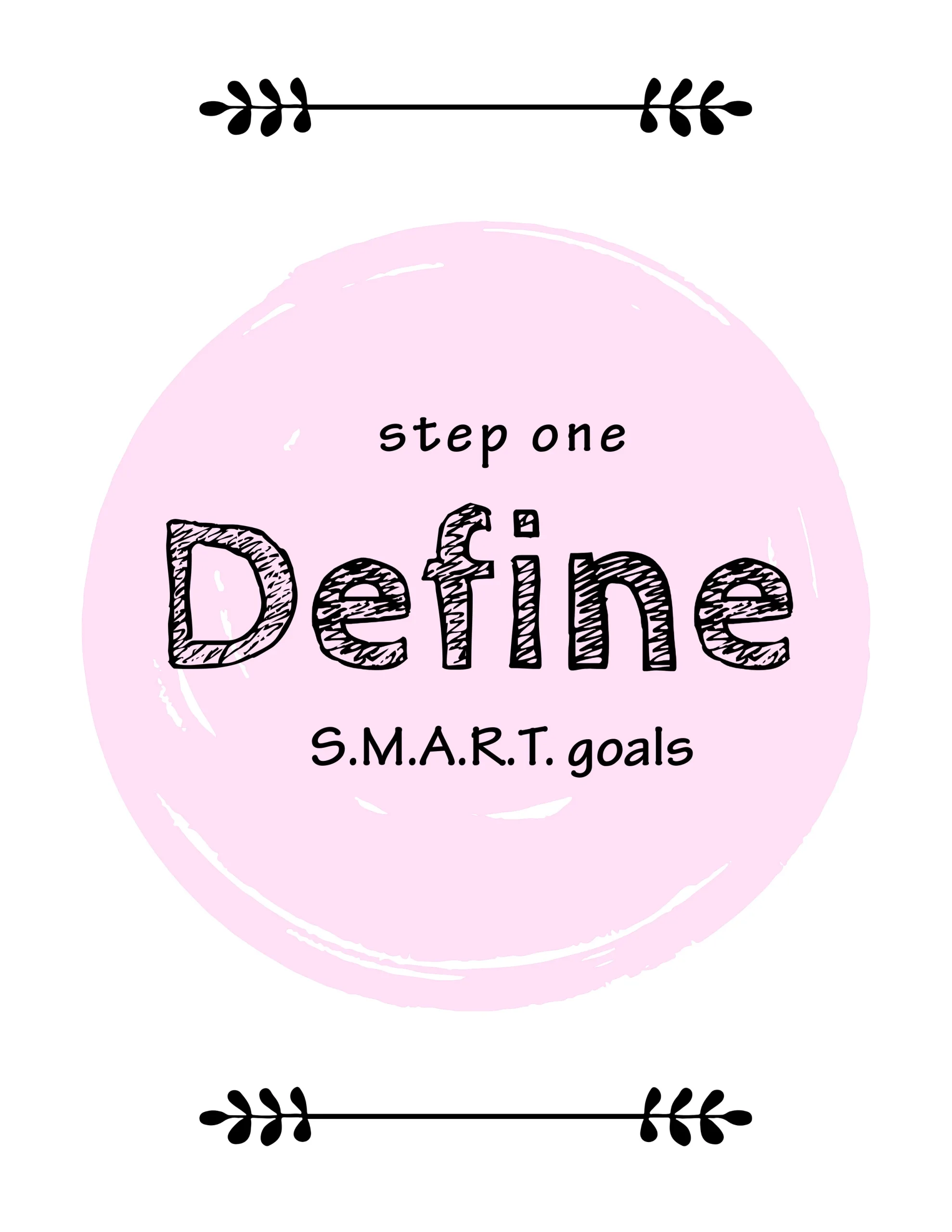 Step one for define S.M.A.R.T. goals