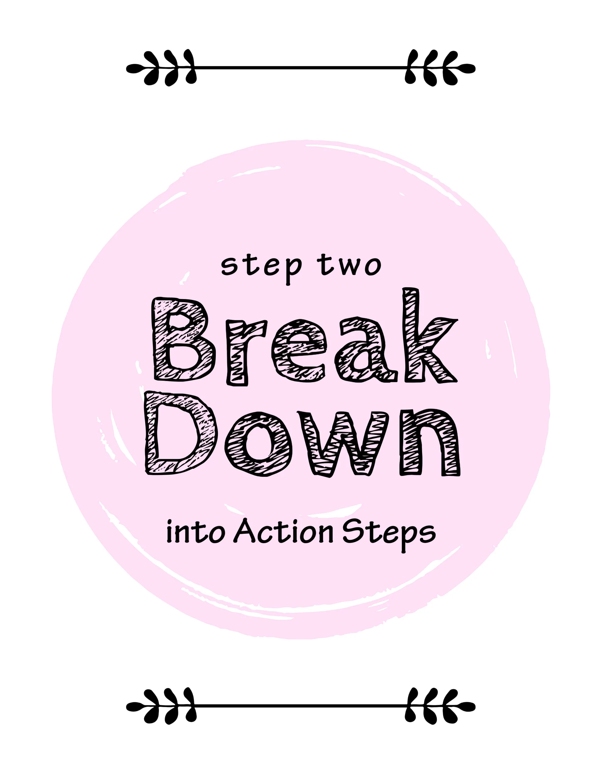 step two for summer dance goals break down into action steps