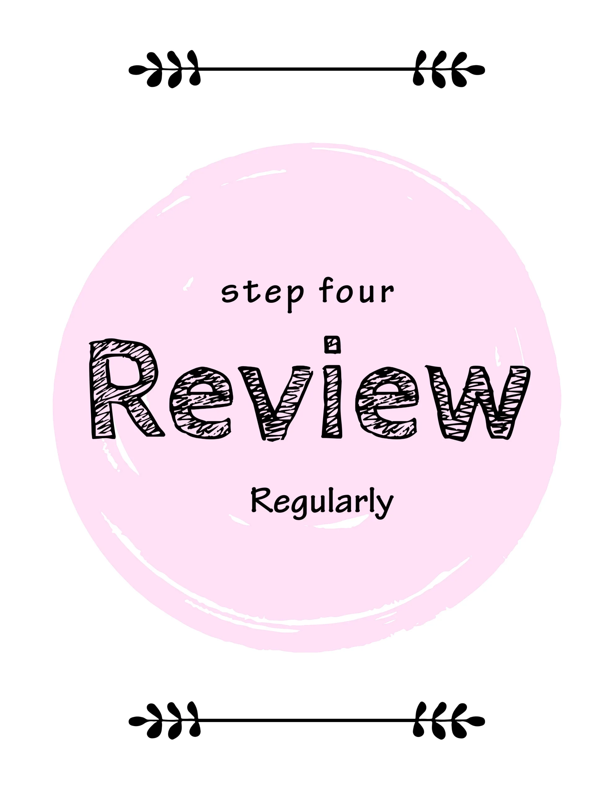step four of setting your summer dance goals review requarly